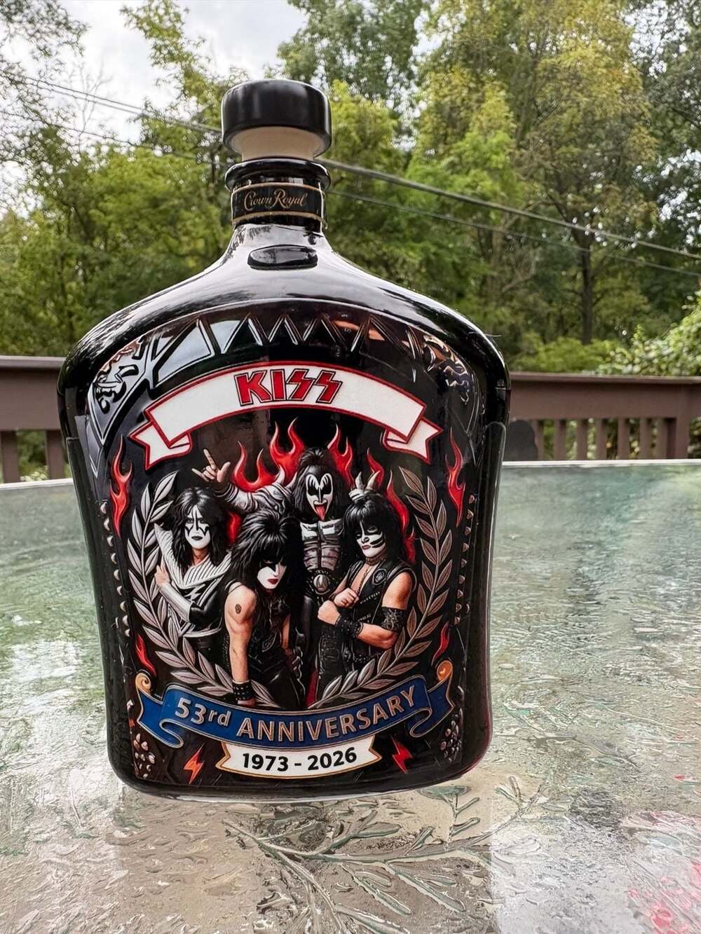 KISS 53rd Anniversary Commemorative Crown Royal Whiskey Bottle